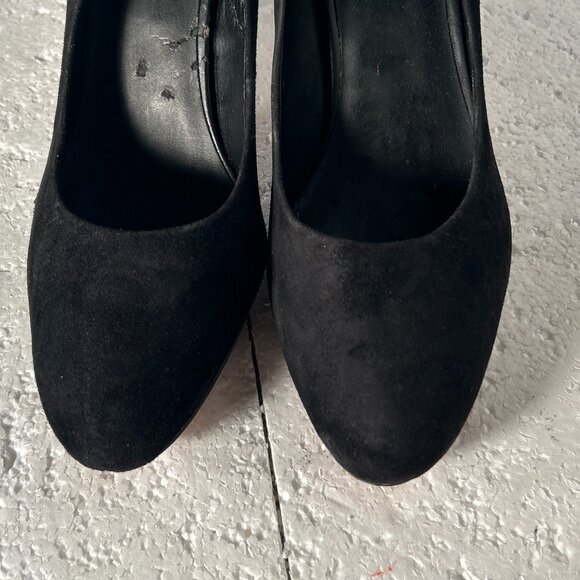 Franco Sarto SZ10 Black Suede Leather Heels Office Dressy Old Money Formal - Picture 5 of 10